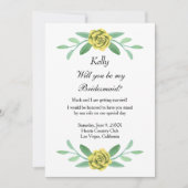 Carte Bridesmaid Foliage Fleuri Jaune (Devant)