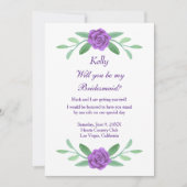 Carte Bridesmaid Foliage Floral Violet (Devant)