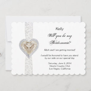 Carte Bridesmaid Mariage Unicorne Et Dentelle