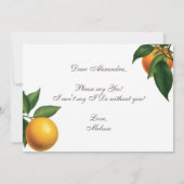 Carte Bridesmaid Proposition Oranges Vert Feuille Botani (Dos)