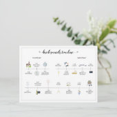 Carte Bridesmaids Wedding Day Timeline of Events Program (Debout devant)