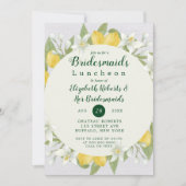 Carte Bridesmaitres en citron et lin en aquarelle déjeun (Devant)
