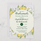 Carte Bridesmaitres en citron et lin en aquarelle déjeun (Devant / Derrière)