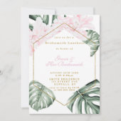 Carte Bridesservatrices florales rose tropicale Invitati (Devant)