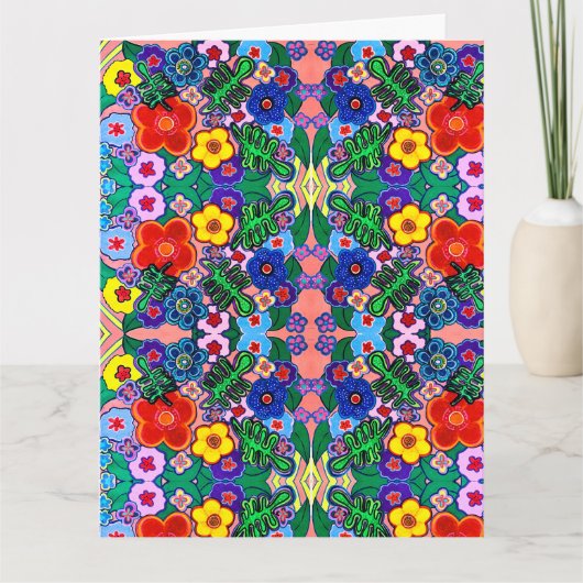 Carte Bright Abstrait Flower Art (Devant)