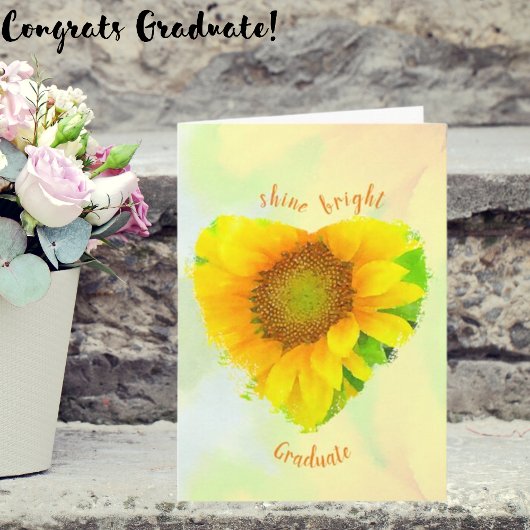 Carte Bright and Cheery Yellow Sunflower graduation