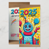 Carte "Bright and Joyful 2025 Birthday Card - Celebrate (Devant / Derrière)