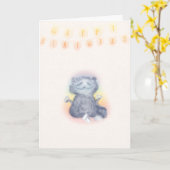 Carte Bright Aura Funny Cute Yoga Chat Ami Anniversaire (Fleur jaune)