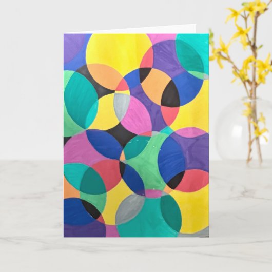 Carte Bright Bold Abstract Design Blank Grey Card (Fleur jaune)