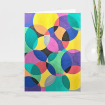 Bright Bold Abstract Design Blank Grey Card