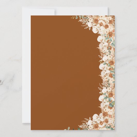 Carte Bright Bold Boho Bride Bingo | Roses en terre cuit (Dos)