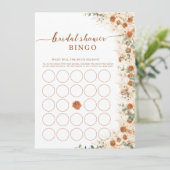 Carte Bright Bold Boho Bride Bingo | Roses en terre cuit (Debout devant)