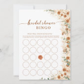 Carte Bright Bold Boho Bride Bingo | Roses en terre cuit (Devant)