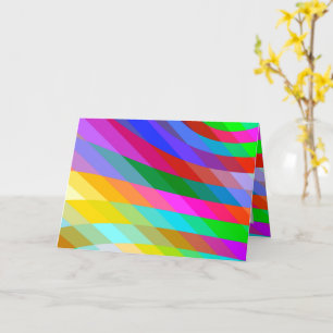 Carte Bright Bold MultiColor Stripes plié GreetingCard