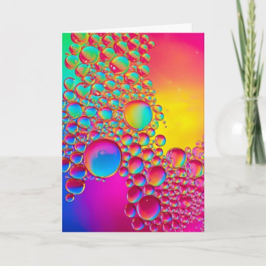 Carte Bright Bubbles Liquid Art Blank (Devant)