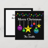 Carte Bright Christmas Ornaments Flat Christmas Card (Devant / Derrière)