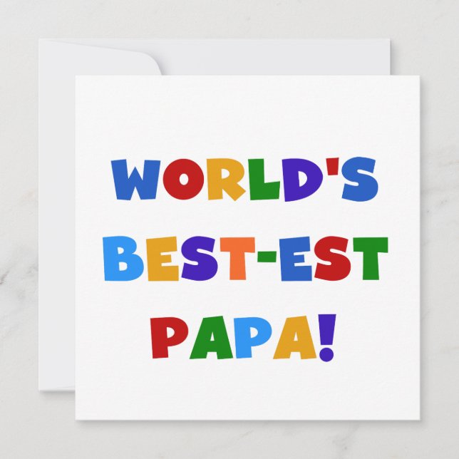 Carte Bright Colours World's Best Papa Tshirts and Gifts (Devant)
