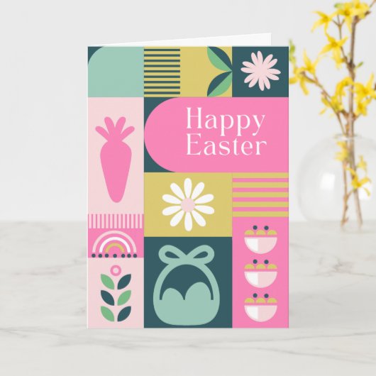 Carte Bright Different Colours Easter Card (Fleur jaune)