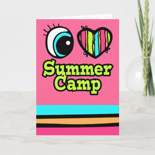 Carte Bright Eye Heart I Love Summer Camp (Devant)