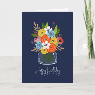 Carte Bright Floral Birthday Card