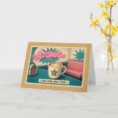 Carte Bright Future Retro Atomic Diner Star Latte (Fleur jaune)