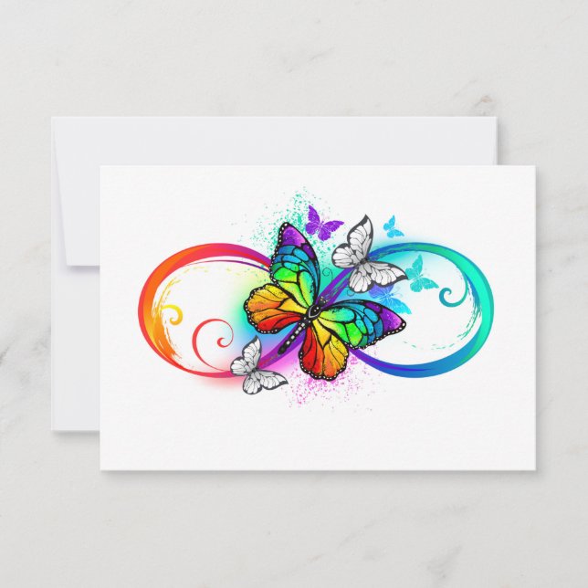 Carte Bright infinity with rainbow butterfly (Devant)