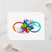 Carte Bright infinity with rainbow butterfly (Devant/Arrière en situation)