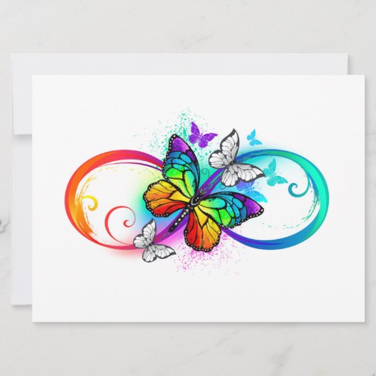 Carte Bright infinity with rainbow butterfly (Devant)
