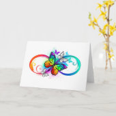 Carte Bright infinity with rainbow butterfly (Fleur jaune)