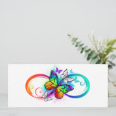 Carte Bright infinity with rainbow butterfly (Debout devant)