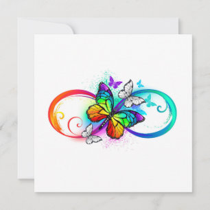 Carte Bright infinity with rainbow butterfly