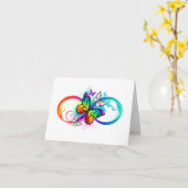 Carte Bright infinity with rainbow butterfly (Fleur jaune)