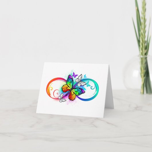 Carte Bright infinity with rainbow butterfly (Devant)