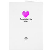 Carte Bright Pink Heart Mère's Day Card pour Ami (Dos)