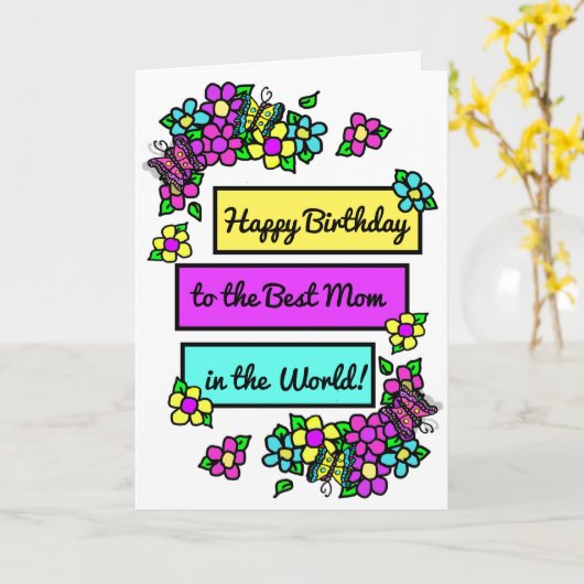 Carte Bright Pretty Whimsday pour maman (Fleur jaune)