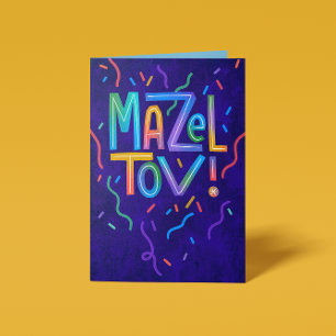 Carte Bright Streamers Mazel Tov Félicitations