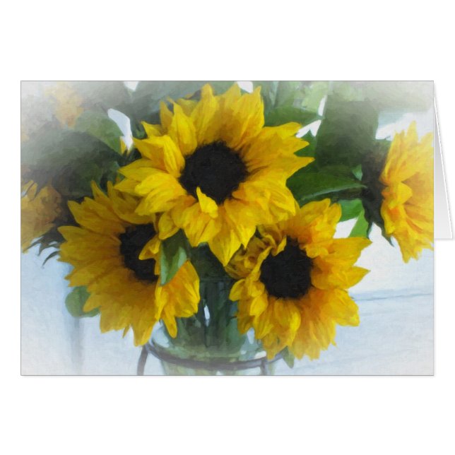 Carte Bright Sunflower-Blank (Devant horizontal)
