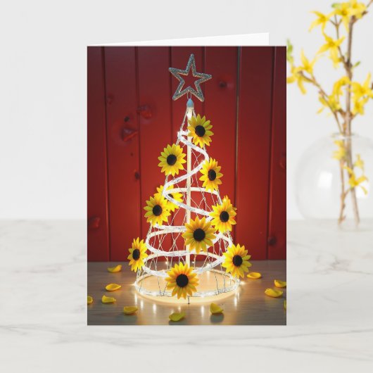 Carte Bright Sunflower Star Tree (Fleur jaune)