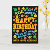 Carte Bright Text-based Birthday for Any Age on Black (Fleur jaune)