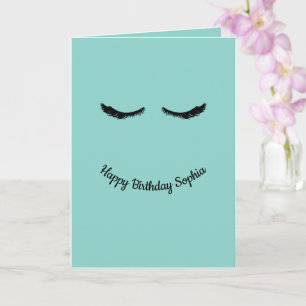 Carte Brillant d'yeux noirs de menthe Anniversaire perso