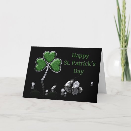 Carte Brilliant Happy St. Patrick's Day Diamonds (Devant)