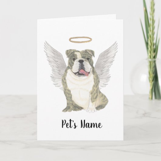 Carte Brindle English Bulldog Sympathy Memorial (Devant)