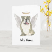Carte Brindle English Bulldog Sympathy Memorial (Fleur jaune)