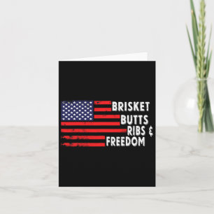 Carte Brisket Butts Ribs Et Freedom Bbq Drapeau Américai