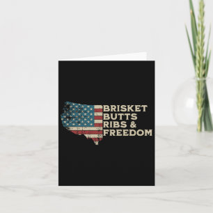 Carte Brisket Butts Ribs Et Liberté Bb Américain Vintage