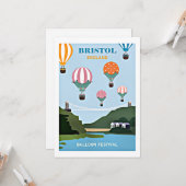 Carte Bristol England festival de ballons (Devant/Arrière en situation)