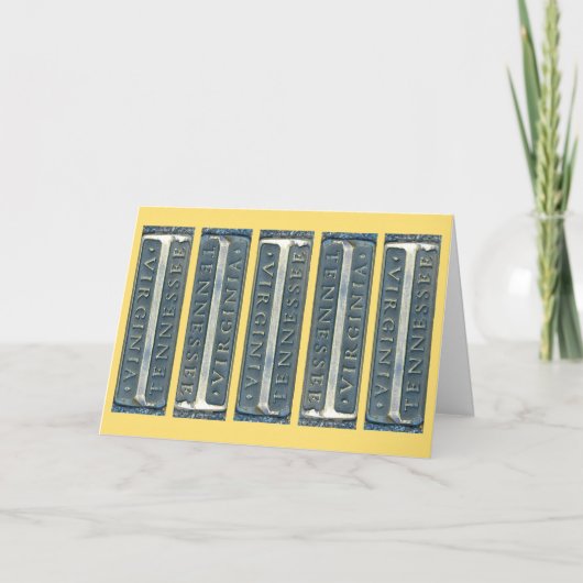 Carte Bristol Virginie Tennessee marqueur (Devant)