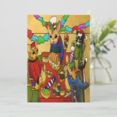 Carte British Christmas Dinner Cats (Debout devant)