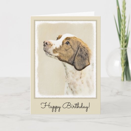 Carte Brittany Peinture - Cute Original Chien Art (Devant)