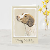 Carte Brittany Peinture - Cute Original Chien Art (Fleur jaune)